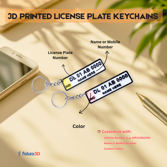 Custom License Plate Keychain – Fabzo3D Exclusive